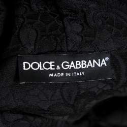 Pre Owned Dolce & Gabbana Black Jacquard Logo Detail Hoodie XS
