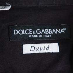 Pre Owned Dolce & Gabbana Black Cotton Stretch Long Sleeve Shirt XXL