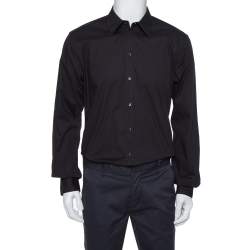 Pre Owned Dolce & Gabbana Black Cotton Stretch Long Sleeve Shirt XXL