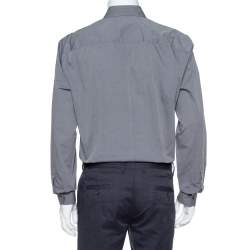 Pre Owned قميص دولتشي أند غابانا مارتيني أكمام طويلة قطن رمادي كبير جدا جدا جدا