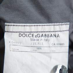 Pre Owned قميص دولتشي أند غابانا مارتيني أكمام طويلة قطن رمادي كبير جدا جدا جدا