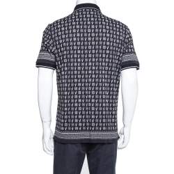 Pre Owned تي شيرت بولو دولتشي أند غابانا طباعة صبار رصاصي فحمي مقاس كبير جدًا - إكس لارج