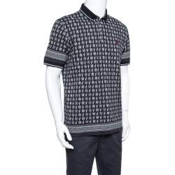 Pre Owned تي شيرت بولو دولتشي أند غابانا طباعة صبار رصاصي فحمي مقاس كبير جدًا - إكس لارج