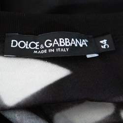 Pre Owned تي شيرت دولتشي أند غابانا تريكة طباعة غرافيك أسود برقبة مستديرة مقاس كبير جدًا جدًا - إكس إكس لارج