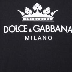 Pre Owned Dolce & Gabbana Black Logo Printed Cotton Sweatshirt S