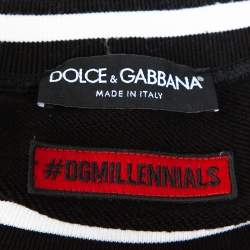Pre Owned Dolce & Gabbana Black Logo Printed Cotton Sweatshirt S