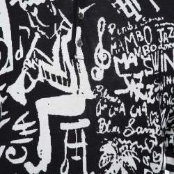 Pre Owned تي شيرت بولو دولتشي أند غابانا تريكو انتارسيا طباعة غاز حرير مونوكروم كبير جدا جدا