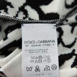 Pre Owned تي شيرت بولو دولتشي أند غابانا تريكو انتارسيا طباعة غاز حرير مونوكروم  كبير جدا جدا