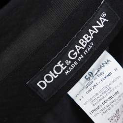 Pre Owned Dolce & Gabbana Navy Blue Coated Cotton Classic Trousers 4XL