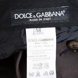 Pre Owned Dolce & Gabbana Grey Coated Cotton Classic Trousers 4XL