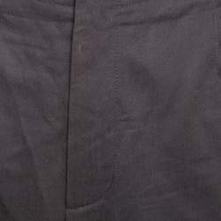 Pre Owned Dolce & Gabbana Grey Coated Cotton Classic Trousers 4XL