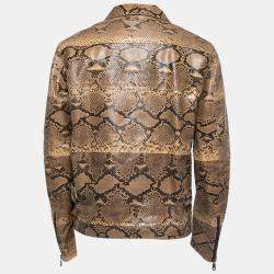 Pre Owned Dolce & Gabbana Brown Leather Button Front Jacket XL