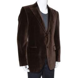 مملوكة مسبقًا Dolce & Gabbana Brown Velvet Blazer XL
