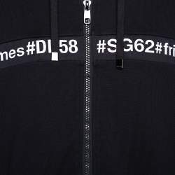 مملوكة مسبقًا سويتشيرت دولتشي أند غابانا هودد حافة غود تايمز تريكو أسود مقاس كبير جدا