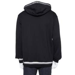 مملوكة مسبقًا سويتشيرت دولتشي أند غابانا هودد حافة غود تايمز تريكو أسود مقاس كبير جدا