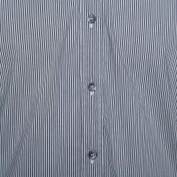 Pre Owned Dolce & Gabbana Grey Striped Cotton Button Front Sicilia Shirt XL