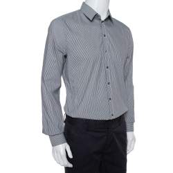 Pre Owned Dolce & Gabbana Grey Striped Cotton Button Front Sicilia Shirt XL