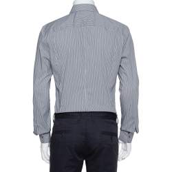 Pre Owned Dolce & Gabbana Grey Striped Cotton Button Front Sicilia Shirt XL