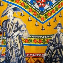 Pre Owned Dolce & Gabbana Multicolor Abstract Printed Linen Fray Detail Oversized T-Shirt XS