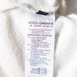 Pre Owned Dolce & Gabbana White Knit Stefano & Domenico Piano Player Applique Sweatshirt S