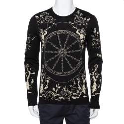Pre Owned Dolce & Gabbana Black Velour Long Sleeve T-Shirt XS
