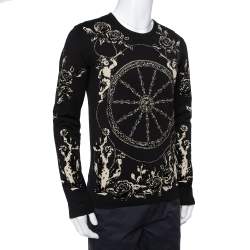 Pre Owned Dolce & Gabbana Black Velour Long Sleeve T-Shirt XS