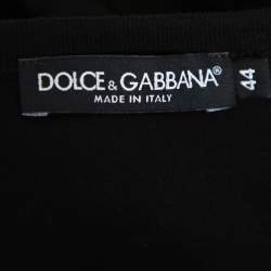 Pre Owned Dolce & Gabbana Black Velour Long Sleeve T-Shirt XS