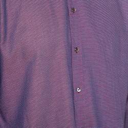 Pre Owned قميص دولتشي أند غابانا مارتيني أزرار أمامية قطن ثنائي اللون 3 كبير جداً