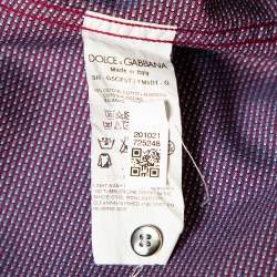 Pre Owned قميص دولتشي أند غابانا مارتيني أزرار أمامية قطن ثنائي اللون 3 كبير جداً