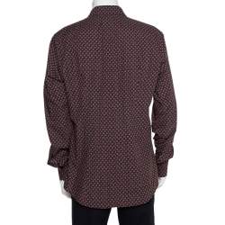 مملوكة مسبقًا Dolce & Gabbana Gold Multicolor Geometric Printed Button Front Shirt 3XL