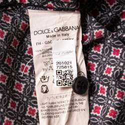 مملوكة مسبقًا Dolce & Gabbana Gold Multicolor Geometric Printed Button Front Shirt 3XL