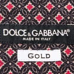 مملوكة مسبقًا Dolce & Gabbana Gold Multicolor Geometric Printed Button Front Shirt 3XL