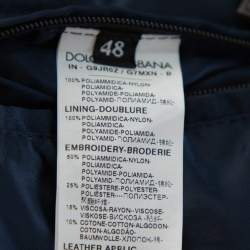 Pre Owned Dolce & Gabbana Dark Green Synthetic Cargo Pocket Detail Hooded Jacket M