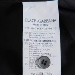 Pre Owned قميص دولتشي أند غابانا جاز قطن أسود مزخرف ترتر مقاس متوسط - ميديوم