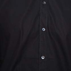 Pre Owned قميص دولتشي أند غابانا أزرار أمامية قطن أسود مقاس كبير (لارج)