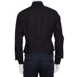 Pre Owned قميص دولتشي أند غابانا أزرار أمامية قطن أسود مقاس كبير (لارج)