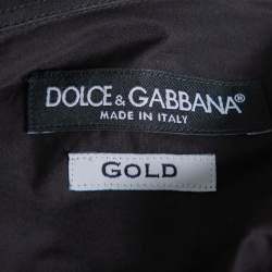 Pre Owned قميص دولتشي أند غابانا أزرار أمامية قطن أسود مقاس كبير (لارج)