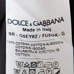 Pre Owned ق ميص دولتشي أند غابانا أزرار أمامية قطن أسود مقاس كبير (لارج)