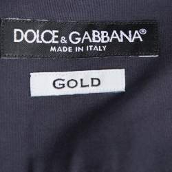 Pre Owned قميص دولتشي أند غابانا قصه غولد أكمام طويلة قطن مرن أسود مقاس كبير جداً (اكس لارج)