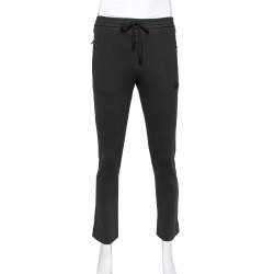 Pre Owned Dolce & Gabbana Dark Green Knit Contrast Trim Detail Track Pants M
