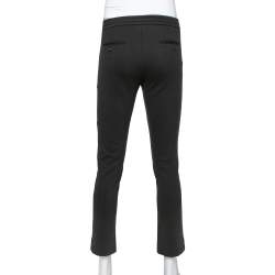 Pre Owned Dolce & Gabbana Dark Green Knit Contrast Trim Detail Track Pants M