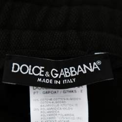 Pre Owned Dolce & Gabbana Dark Green Knit Contrast Trim Detail Track Pants M
