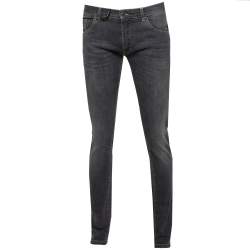 Pre Owned Dolce & Gabbana 14 Dark Grey Denim Faded Effect Jeans L