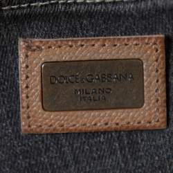 Pre Owned Dolce & Gabbana 14 Dark Grey Denim Faded Effect Jeans L