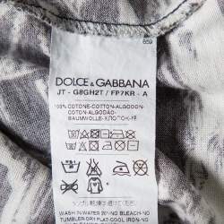 Dolce & Gabbana Monochrome Printed Cotton Crewneck T-Shirt XS