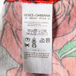 Pre Owned Dolce & Gabbana Grey Printed Cotton Crewneck T-Shirt S