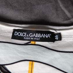 Dolce & Gabbana Grey Printed Cotton Crewneck T-Shirt S