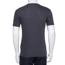 Pre Owned Dolce & Gabbana Grey Cotton Crown & Bee Patch T Shirt XS