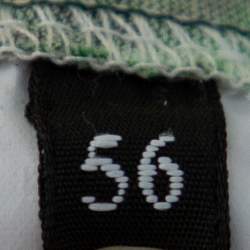 Pre Owned Dolce & Gabbana Green Virgin Mary Graffiti Printed Cotton Crewneck Button Front T-Shirt 3XL