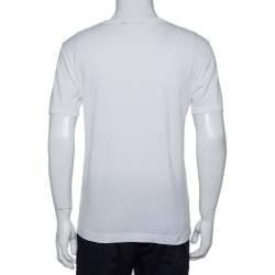 مملوكة مسبقًا تي شيرت دولتشي أند غابانا رقبة مستديرة مزين حلية قلب مقدس قطن أبيض مقاس وسط (ميديوم)